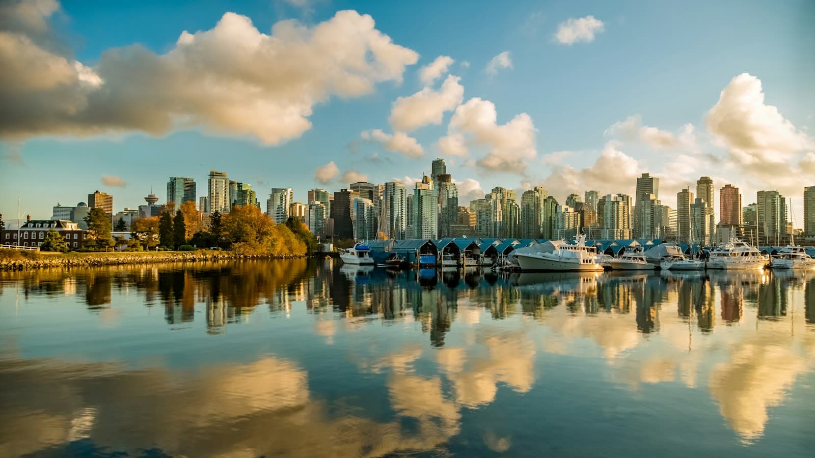The Vancouver skyline and harbour
